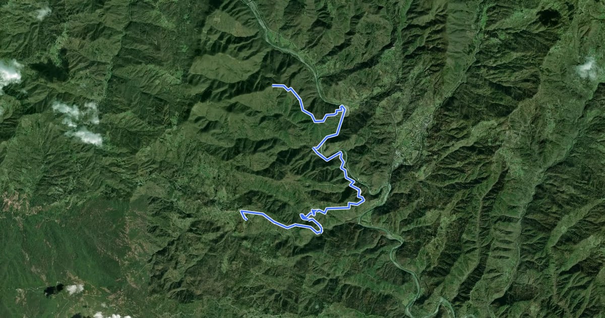 Маршрут Carro – Sepponi – Trambacco - Cerreta – Stanga – Monte Rocche – Monte Vagie на спутниковом снимке