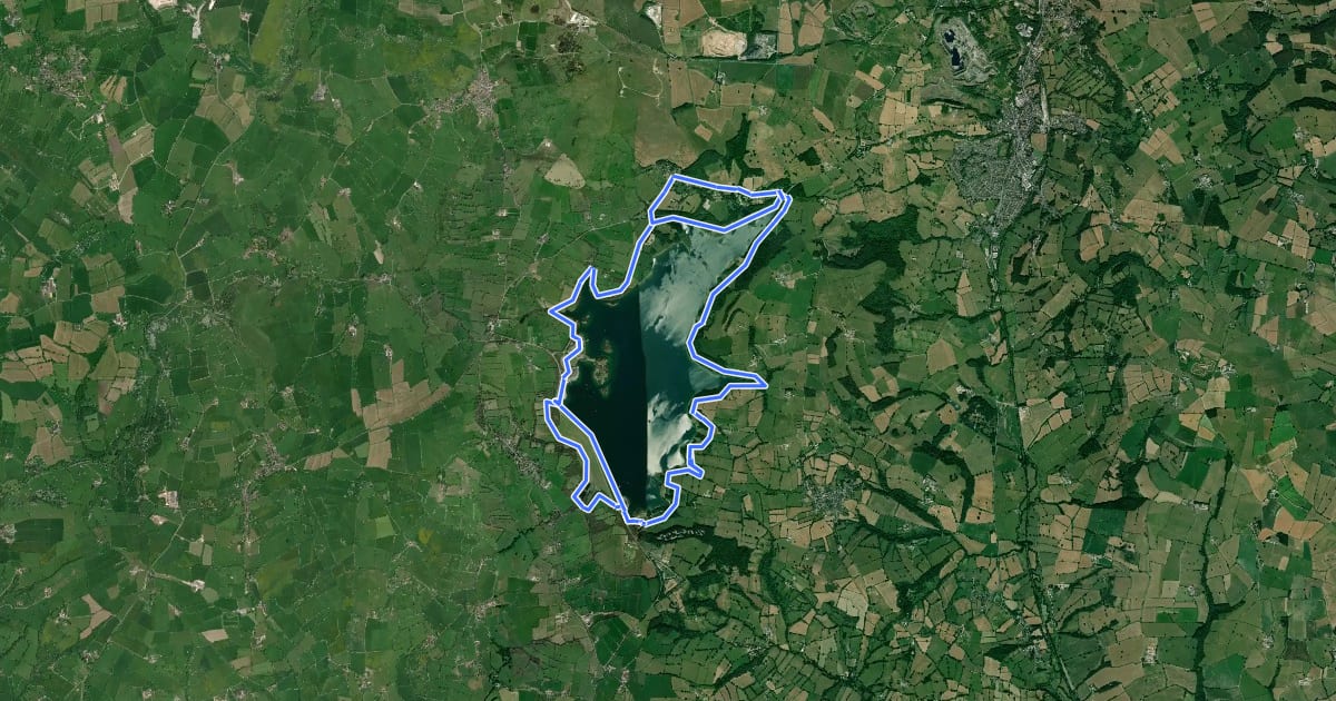 Маршрут Carsington Water Cycle Route на спутниковом снимке