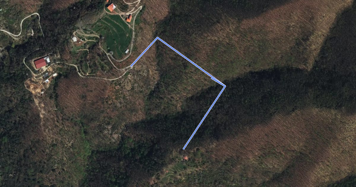 Маршрут Casa la Foce - Costa Cavallara на спутниковом снимке
