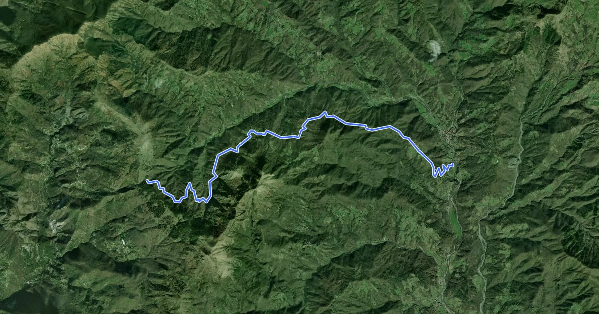 Маршрут Casa Meghini – Case Colea – Valletti – La Cerretta – Passo del Biscia на спутниковом снимке
