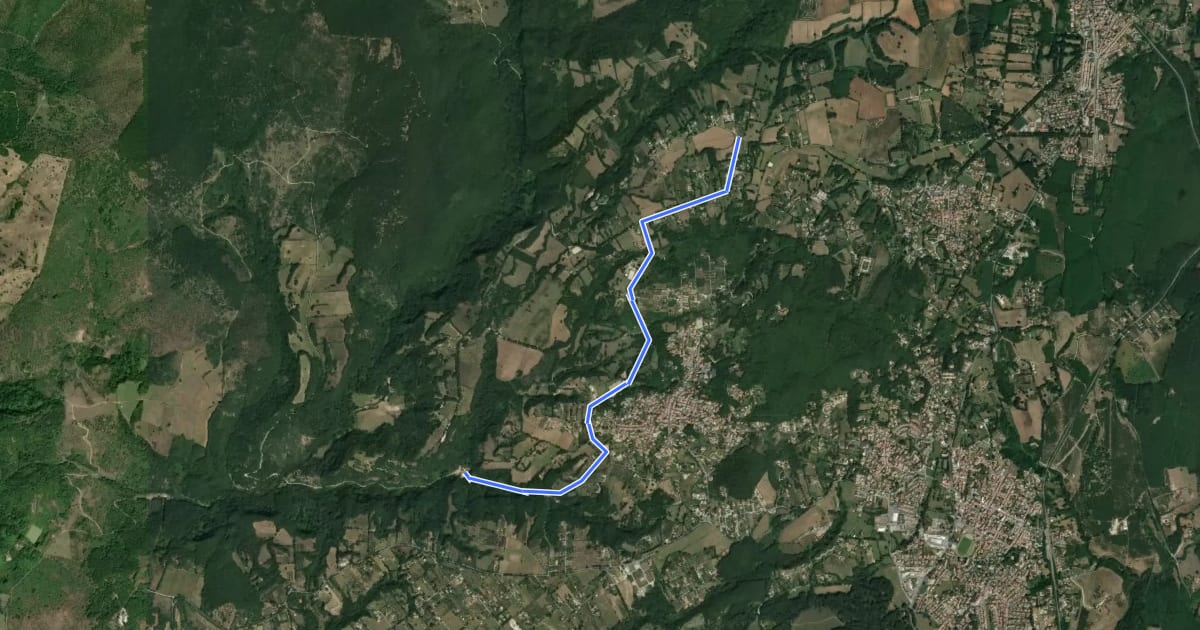 Маршрут Casalini-Monterano на спутниковом снимке