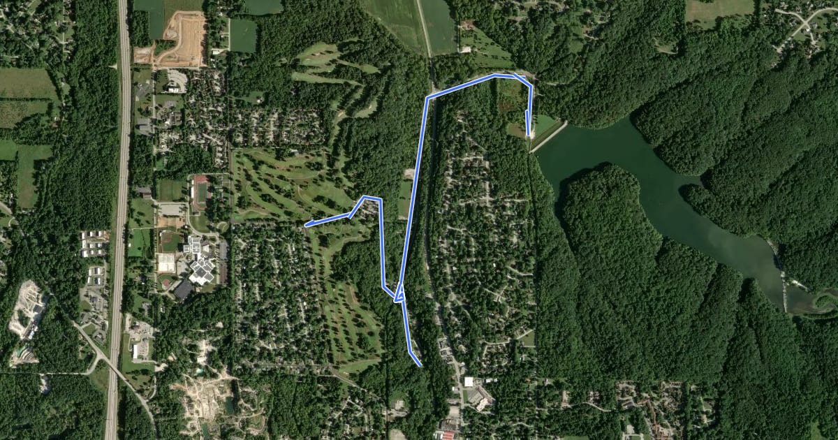 Маршрут Cascades Park Trail на спутниковом снимке