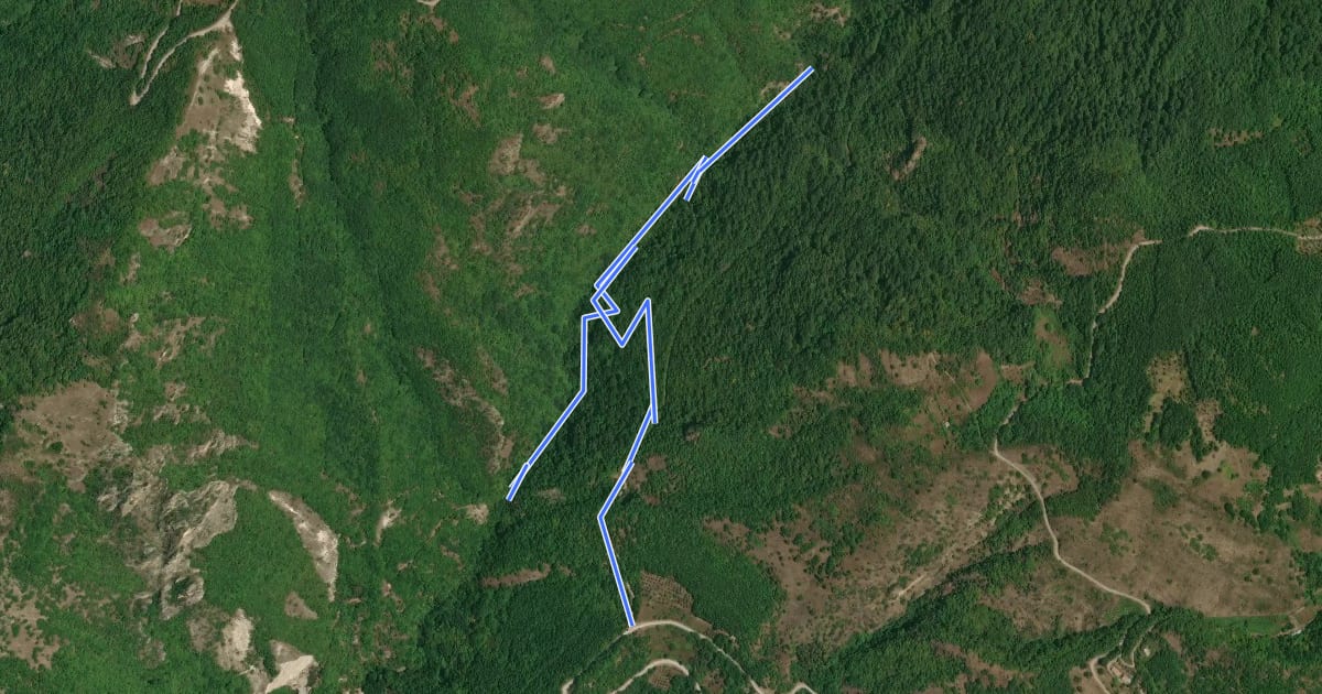 Маршрут Cascate Tuorno на спутниковом снимке