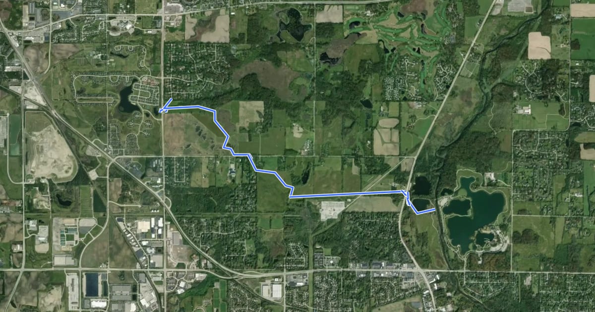 Маршрут Casey Trail & Greenway на спутниковом снимке