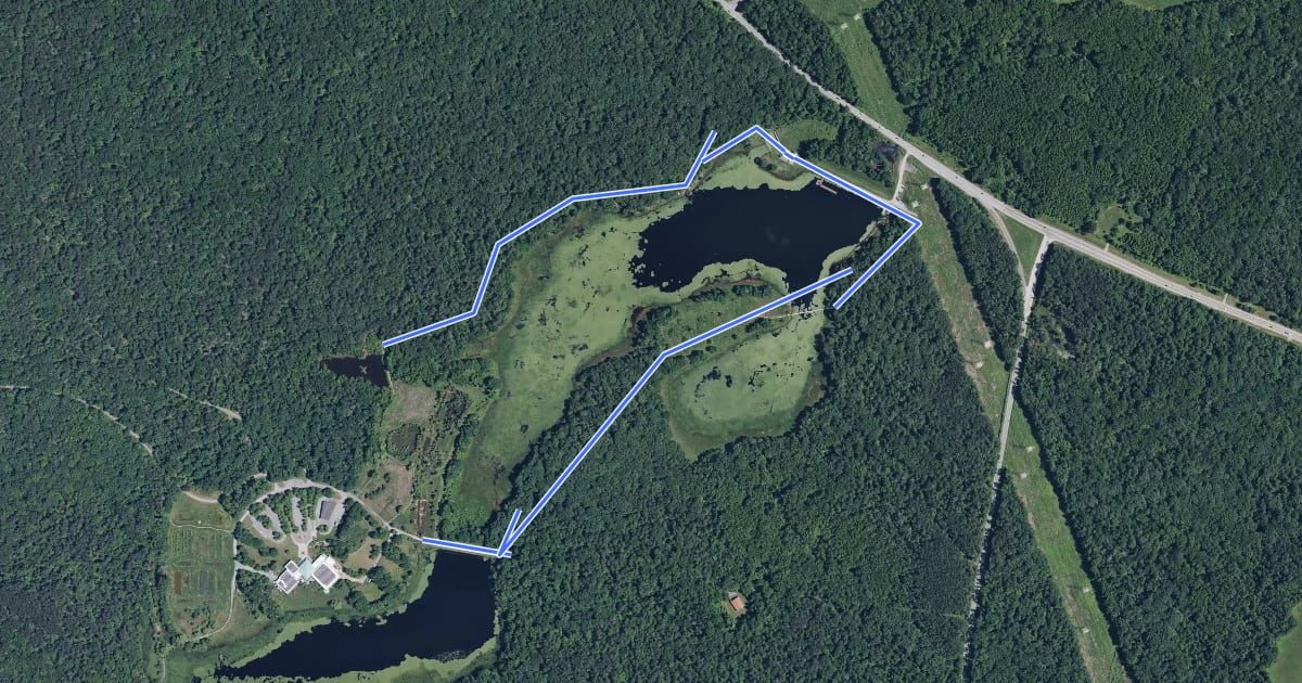 Маршрут Cash lake Trail на спутниковом снимке