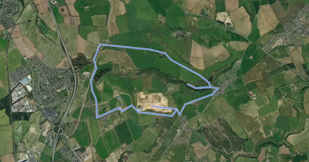 Маршрут Cassop-cum-Quarrington circular walk на спутниковом снимке