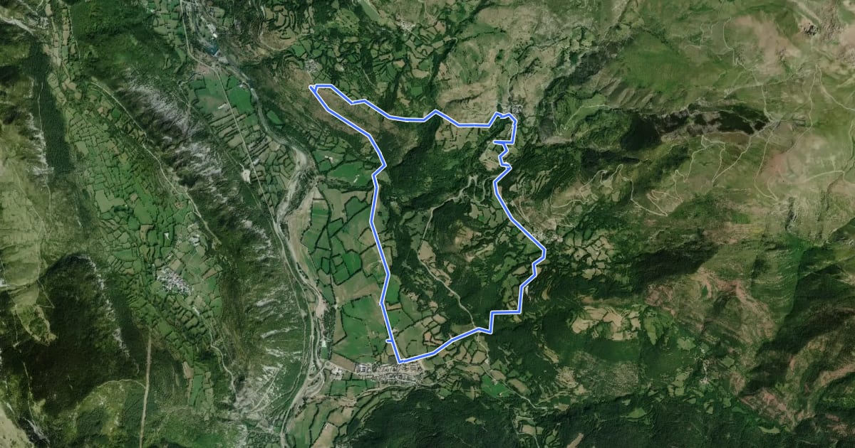 Маршрут Castejón de Sos - Arasán - Liri - Sos - Castejón de Sos на спутниковом снимке