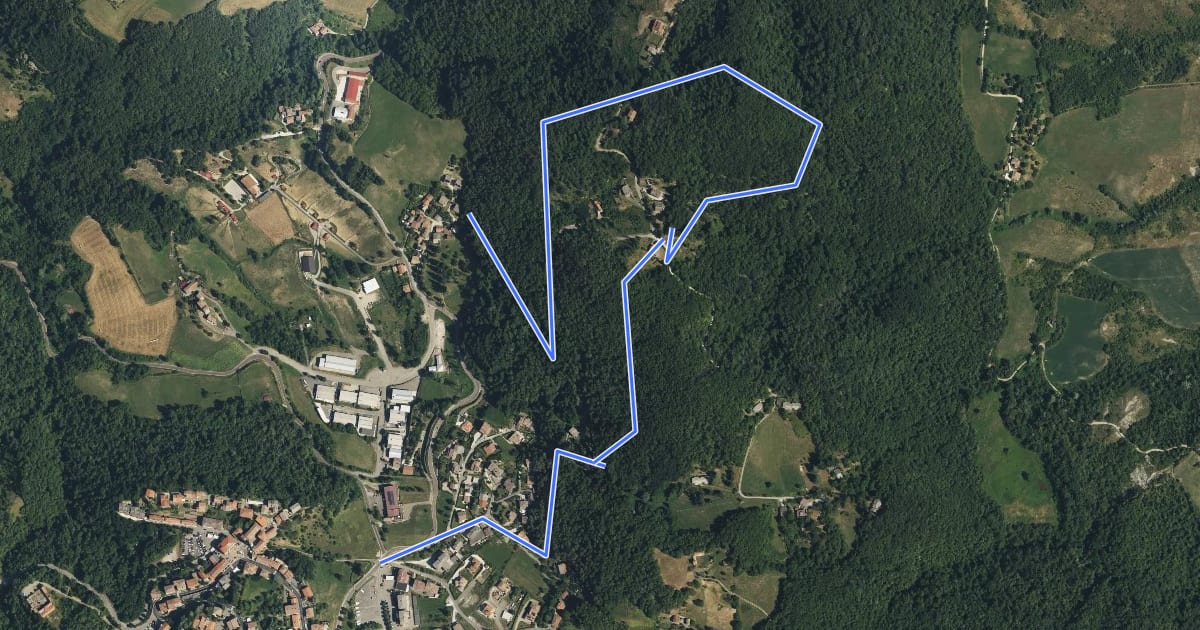 Маршрут Castel d'Aiano - Monte della Spe - Famaticcia на спутниковом снимке