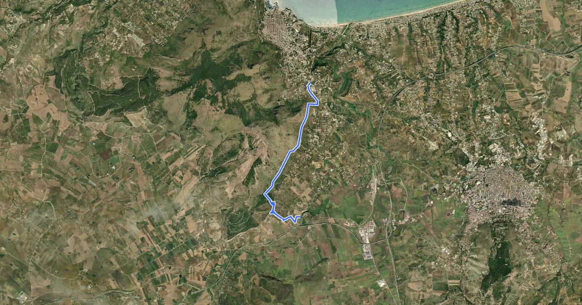 Маршрут Castellammare del Golfo Ponte Bagni на спутниковом снимке
