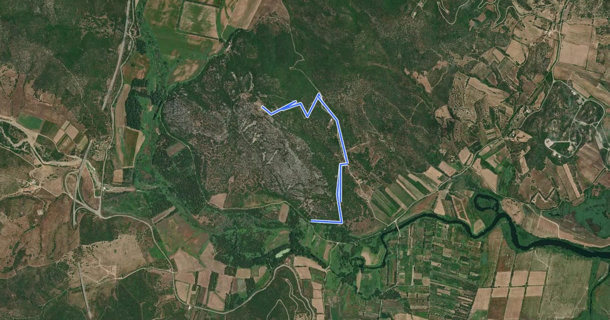 Маршрут Castello di Quirra на спутниковом снимке