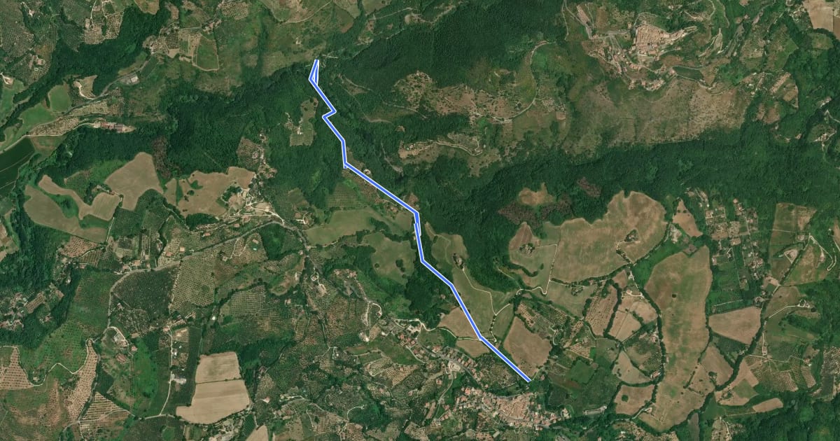 Маршрут Castelnuovo di Farfa-Ponticello Fosso di Rasciano на спутниковом снимке