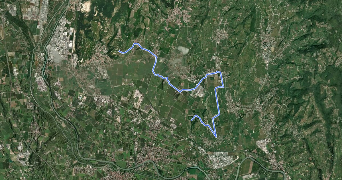 Маршрут Castelrotto - Corrubio - San Floriano - Villa Galtarossa - Bure - Gargagnago - San Giorgio на спутниковом снимке