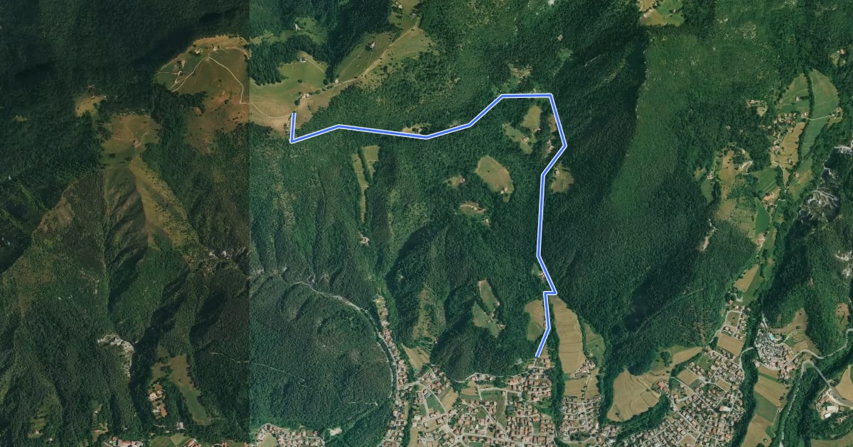 Маршрут Castione - carrabile verso la Chiesetta degli Alpini sul colle Blum на спутниковом снимке