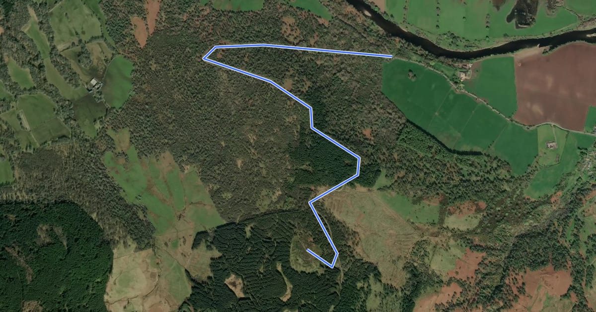 Маршрут Castle Dow Hill Fort на спутниковом снимке