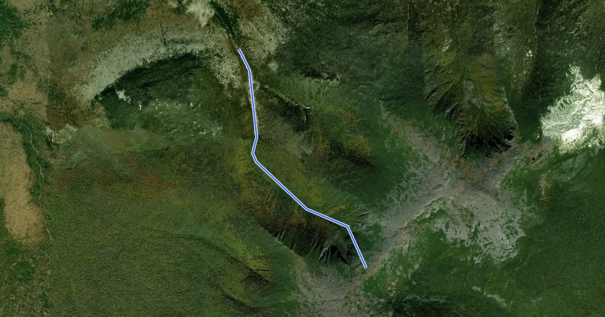 Маршрут Castle Ravine Trail на спутниковом снимке