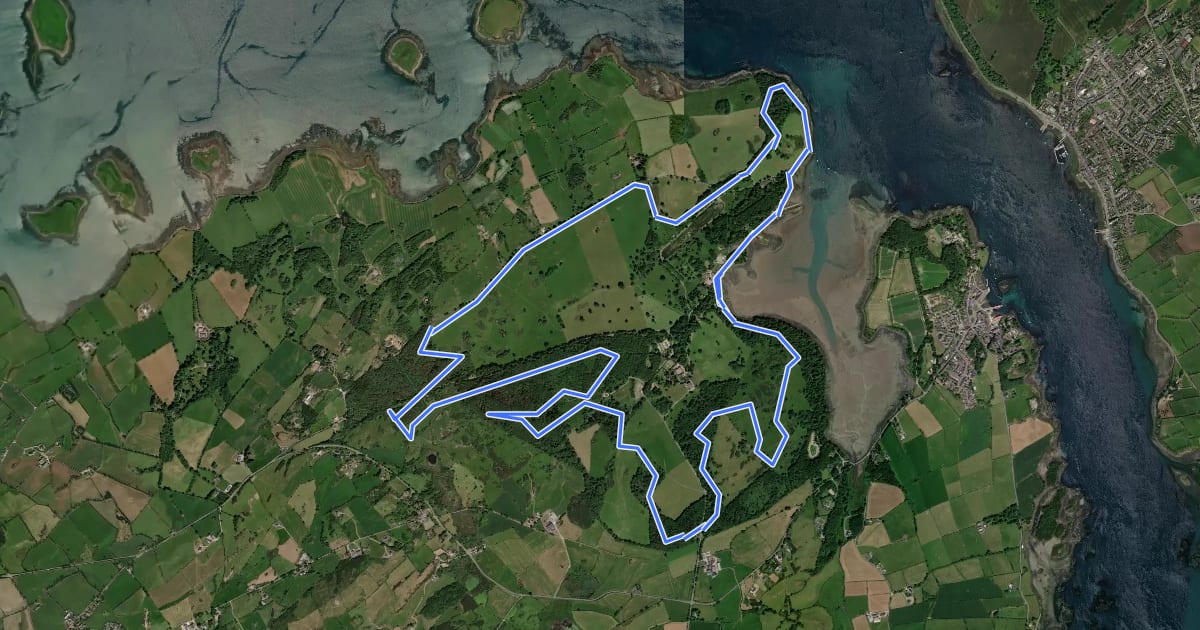 Маршрут Castle Ward Boundary Trail на спутниковом снимке