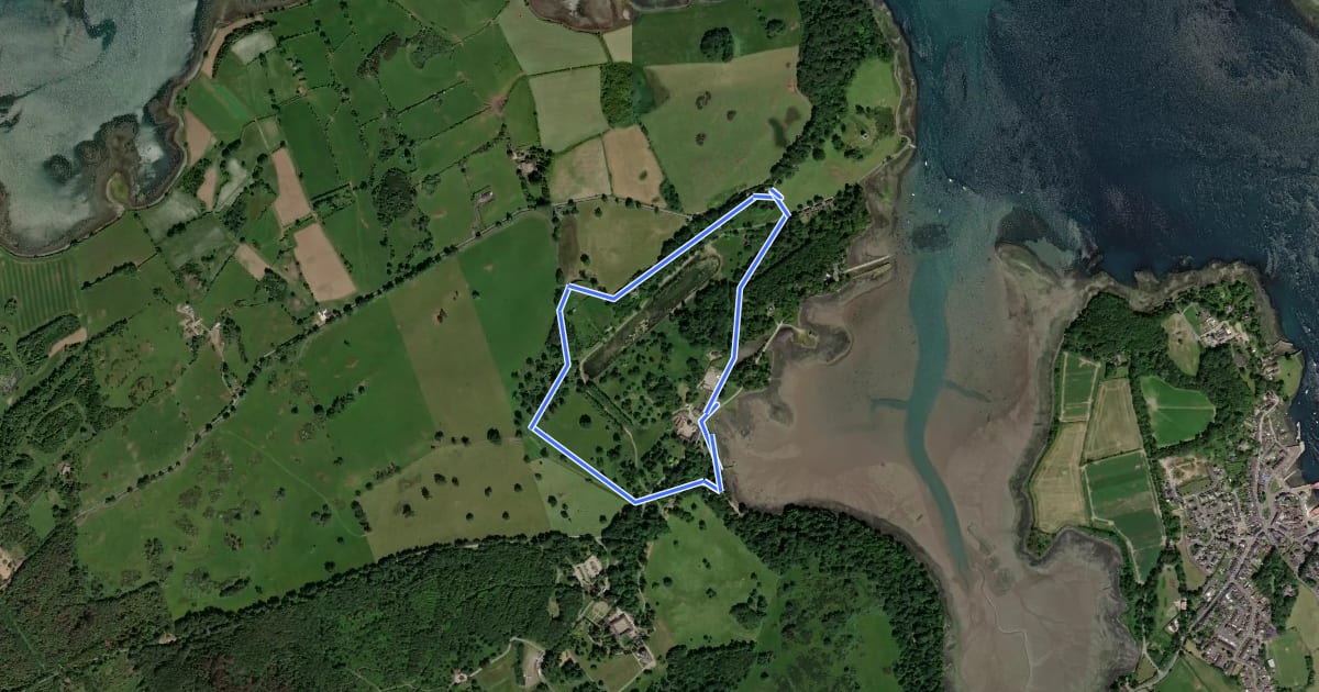 Маршрут Castle Ward - Farm Trail на спутниковом снимке