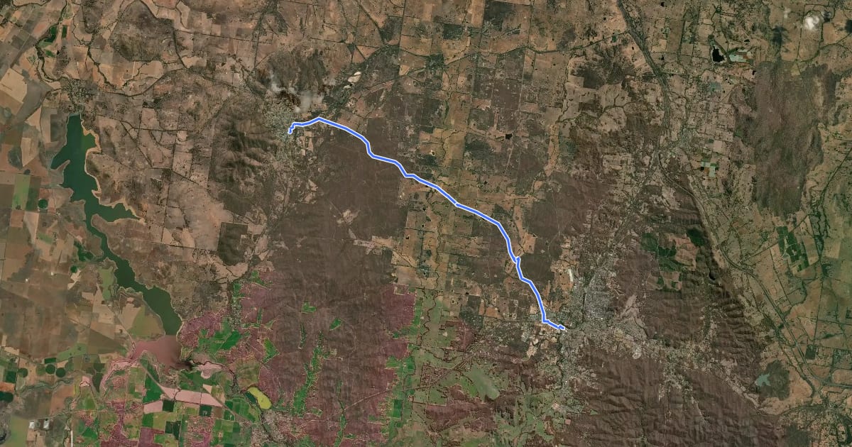 Маршрут Castlemaine to Maldon Trail на спутниковом снимке
