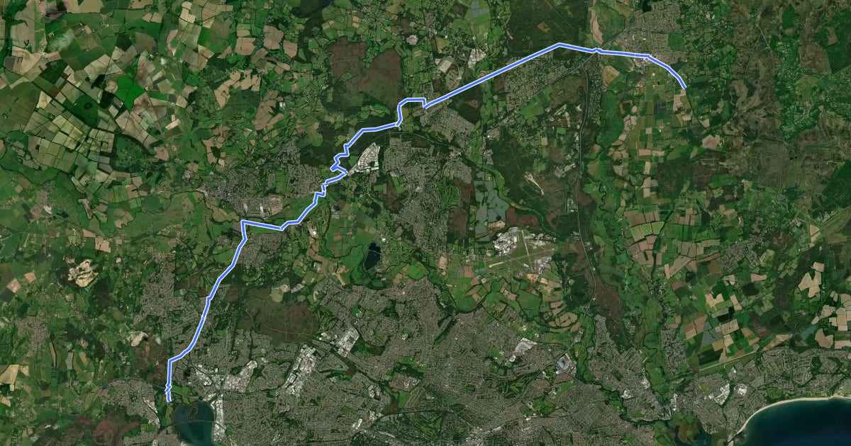 Маршрут Castleman Trailway на спутниковом снимке