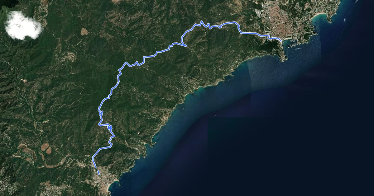 Маршрут Catalunya E10 на спутниковом снимке
