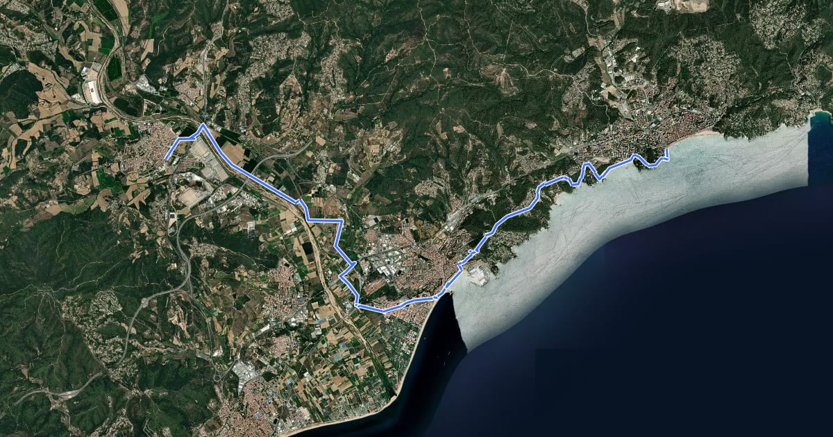 Маршрут Catalunya E12 на спутниковом снимке