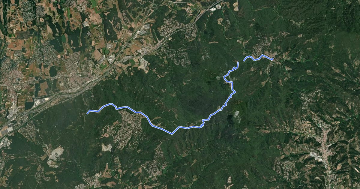 Маршрут Catalunya E15 на спутниковом снимке