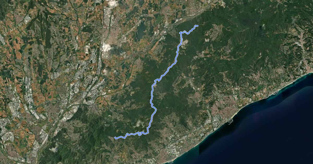 Маршрут Catalunya E16 на спутниковом снимке