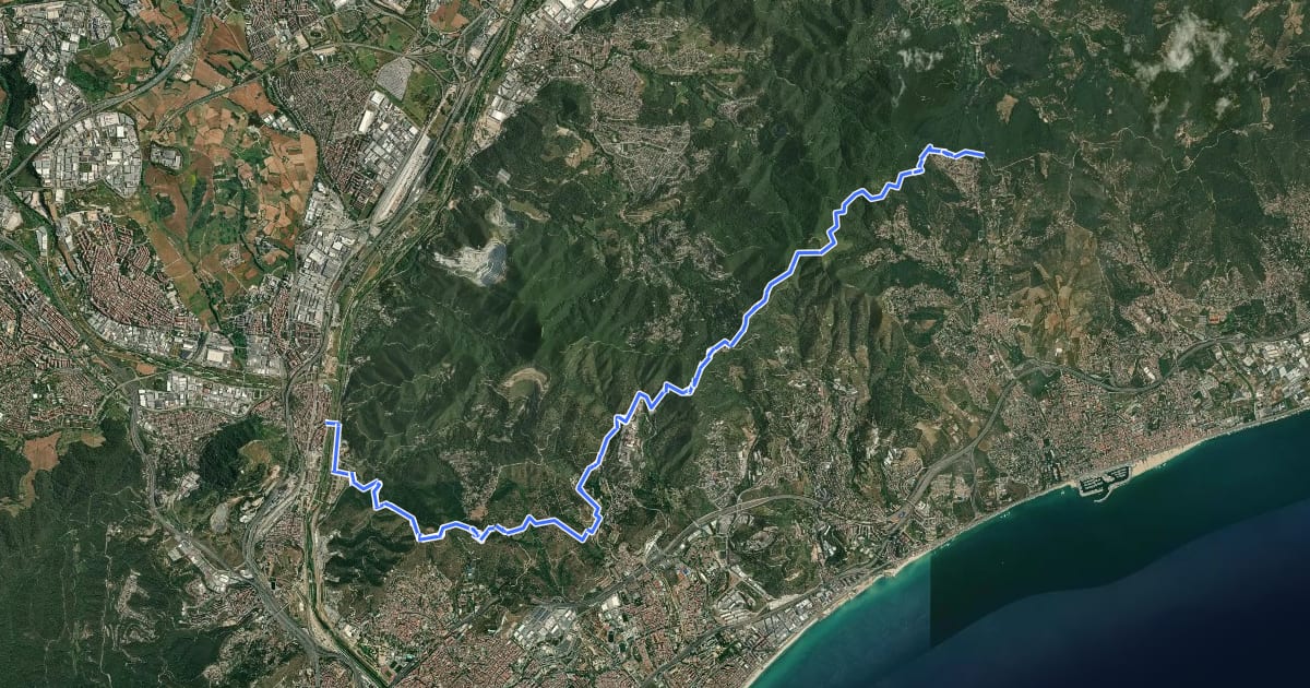 Маршрут Catalunya E17 на спутниковом снимке