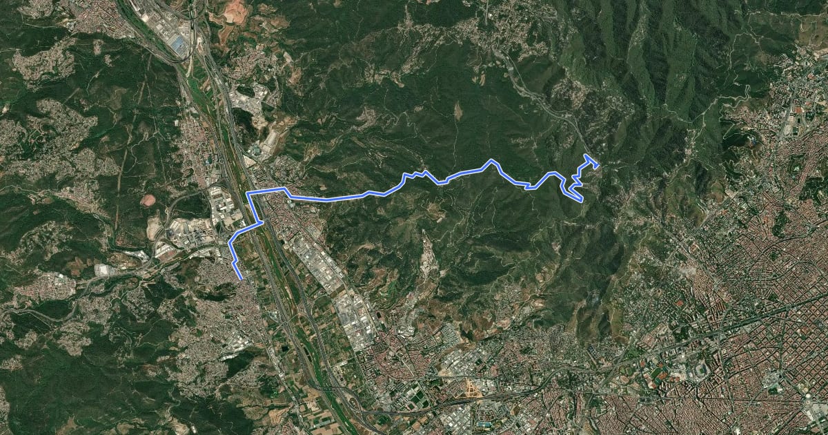 Маршрут Catalunya E19 на спутниковом снимке