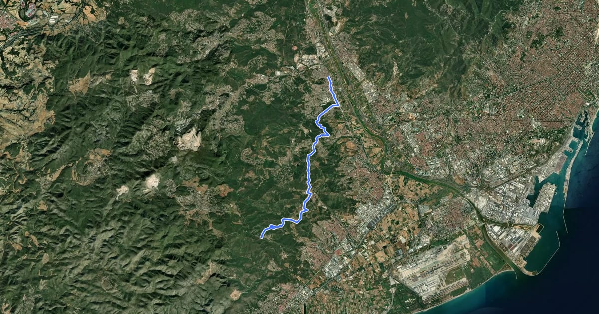 Маршрут Catalunya E20 на спутниковом снимке