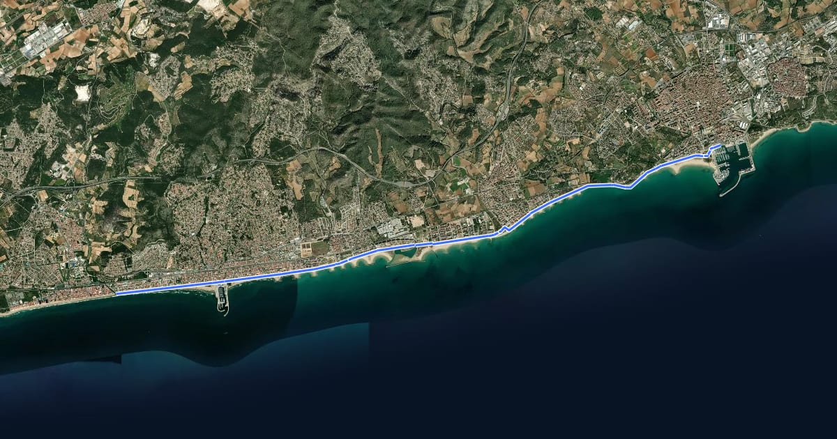 Маршрут Catalunya E23 на спутниковом снимке