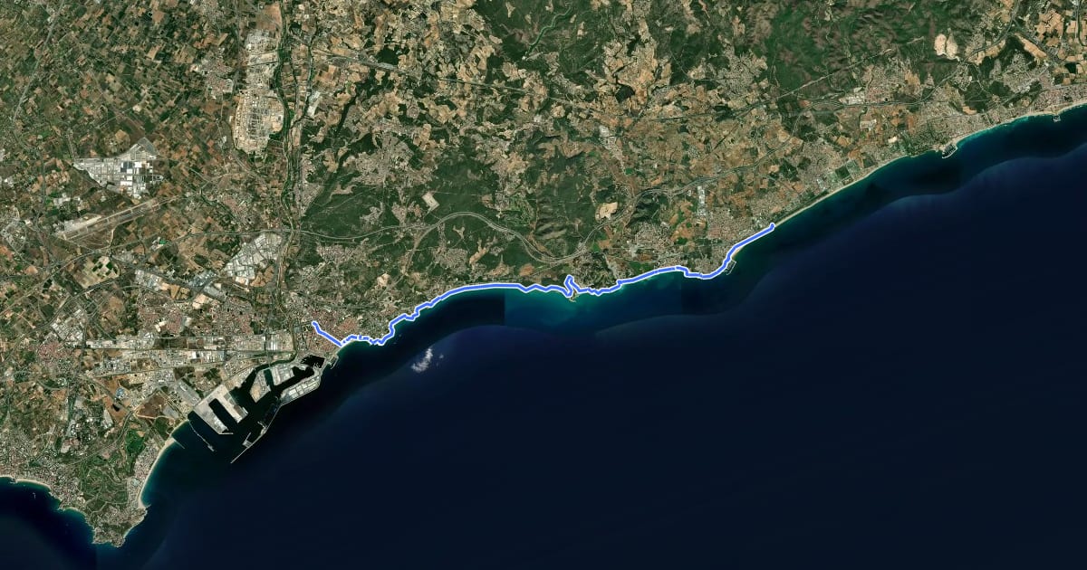 Маршрут Catalunya E25 на спутниковом снимке