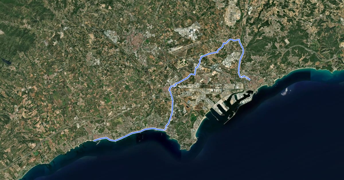Маршрут Catalunya E26 на спутниковом снимке
