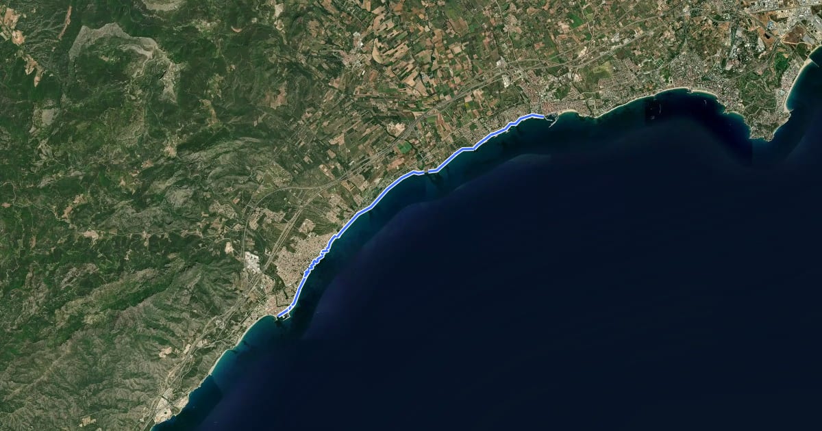 Маршрут Catalunya E27 на спутниковом снимке