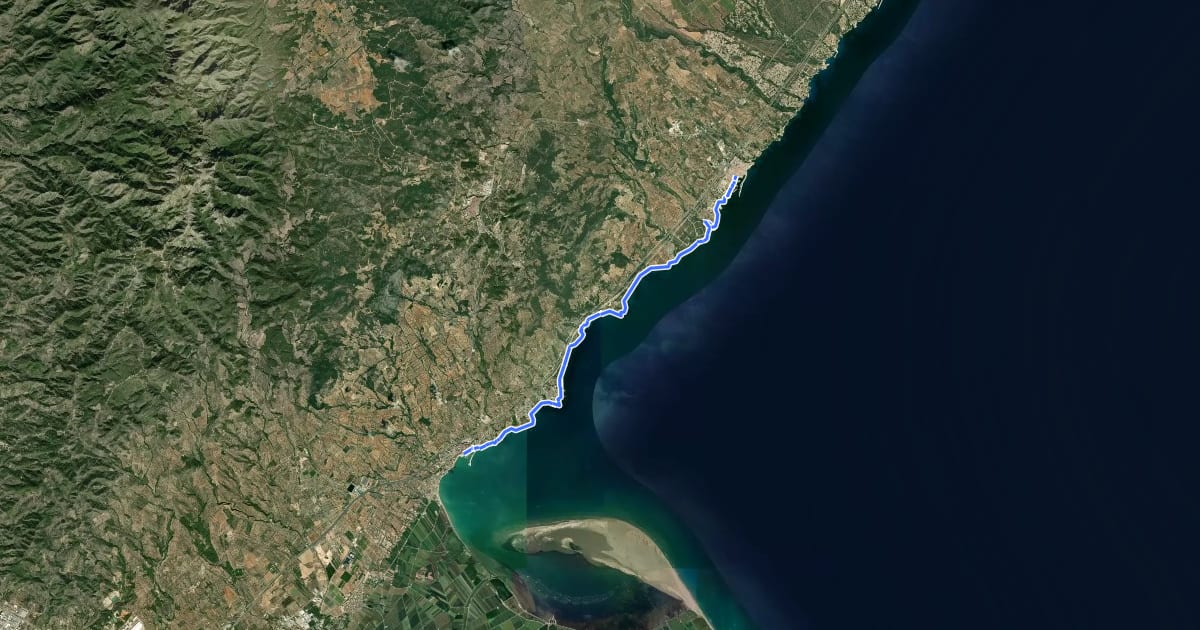 Маршрут Catalunya E29 на спутниковом снимке