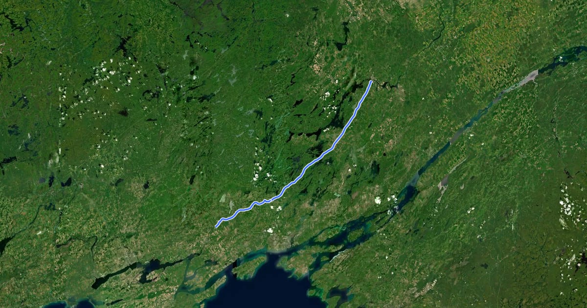 Маршрут Cataraqui Trail на спутниковом снимке