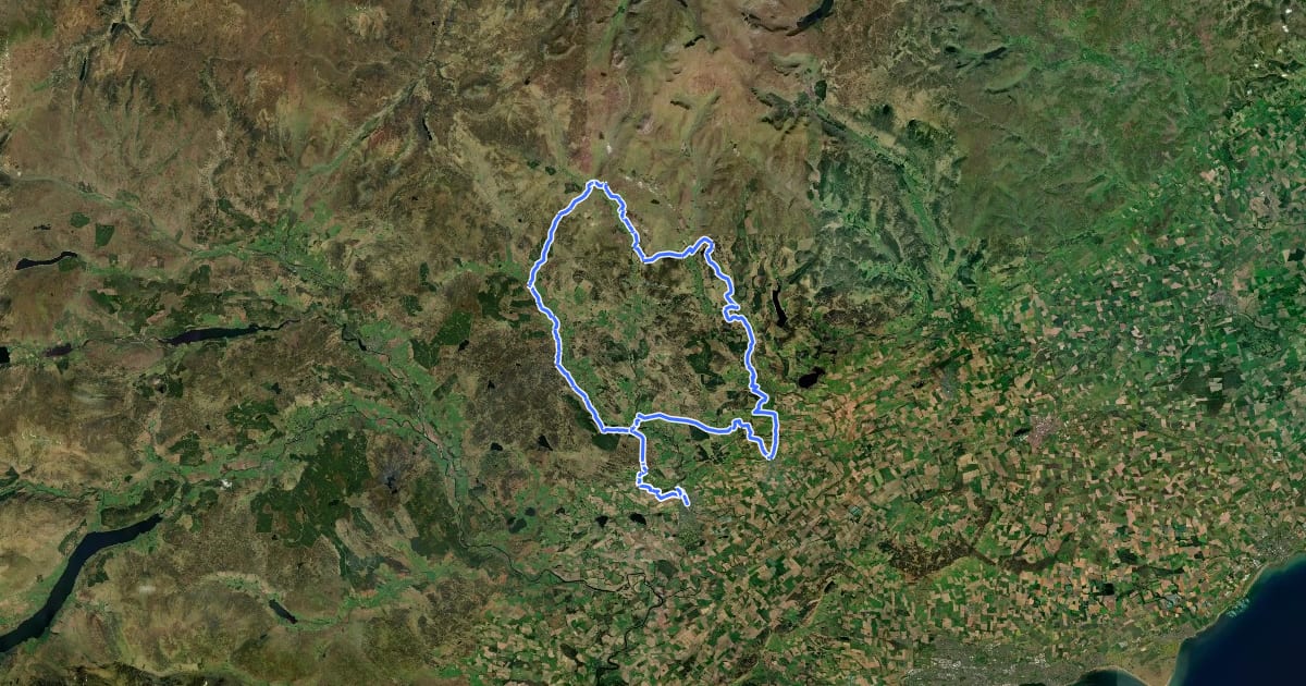 Маршрут Cateran Trail на спутниковом снимке