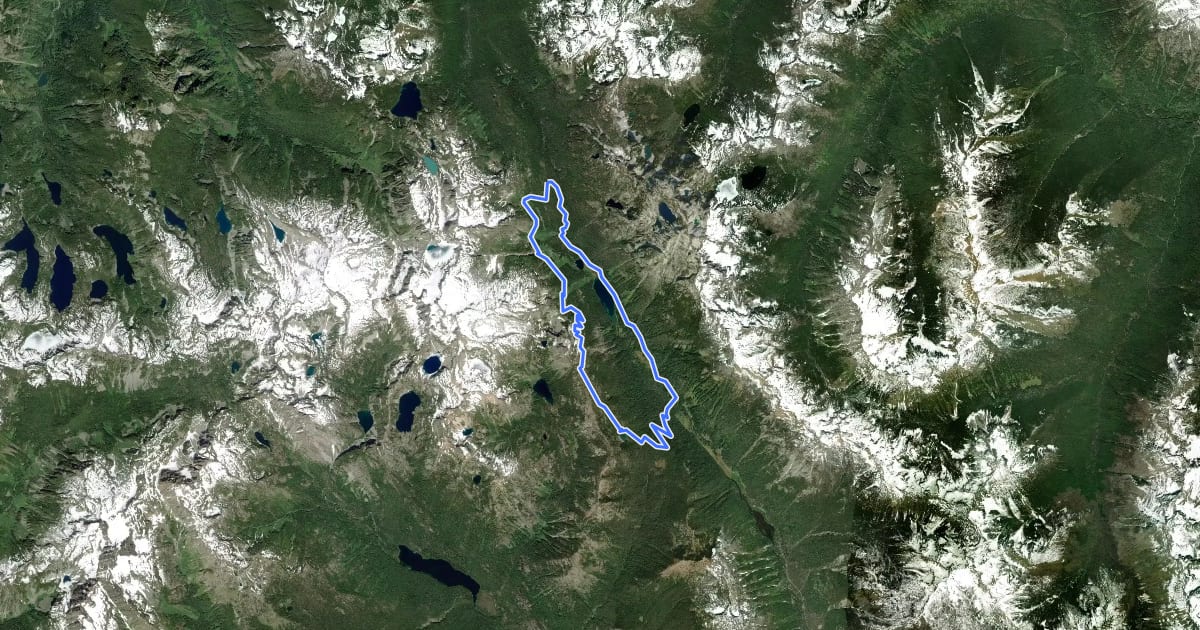 Маршрут Cathedral Pass Loop на спутниковом снимке