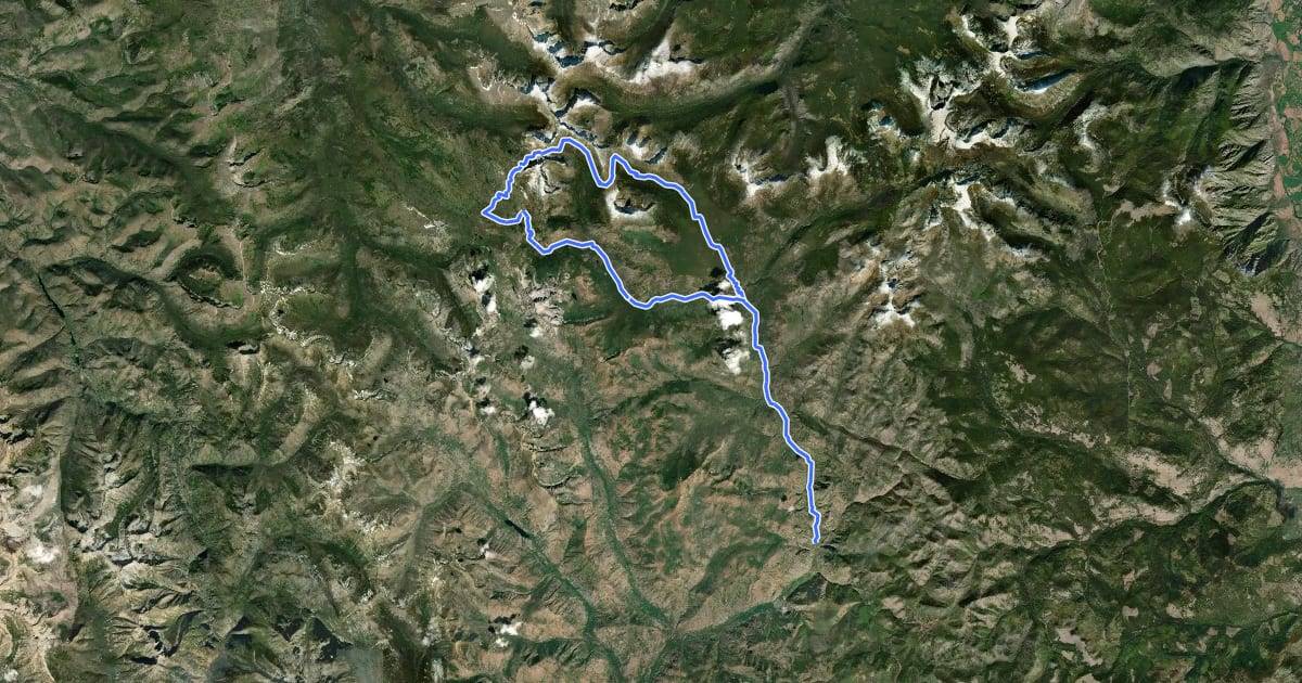 Маршрут Cathedral Pass Loop на спутниковом снимке