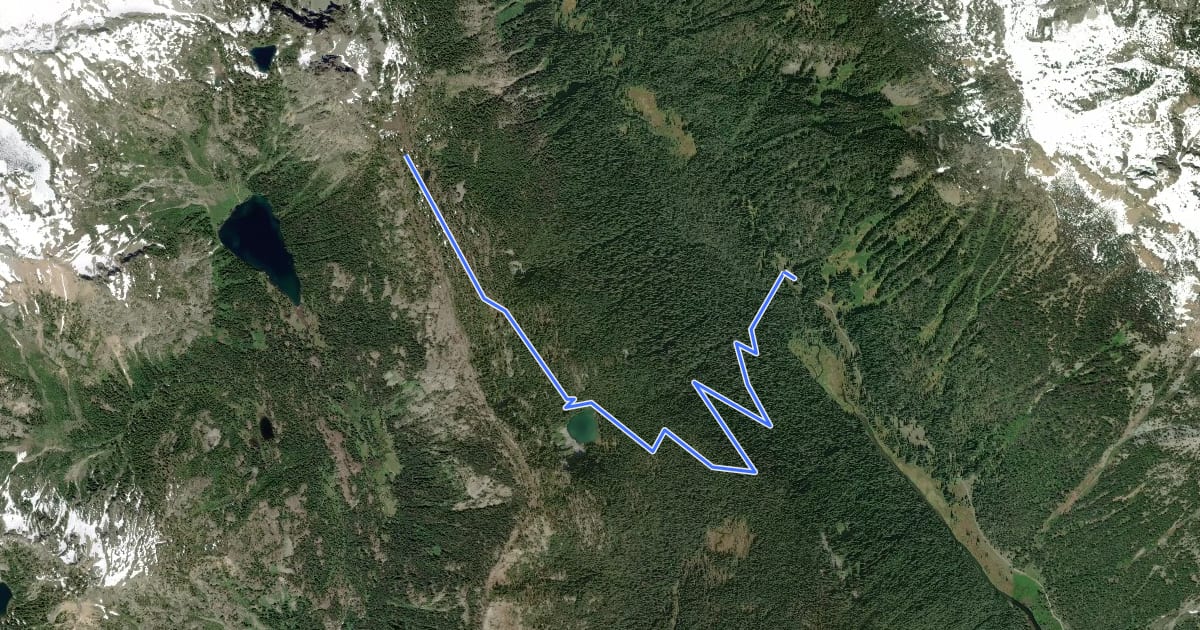 Маршрут Cathedral Pass Trail на спутниковом снимке
