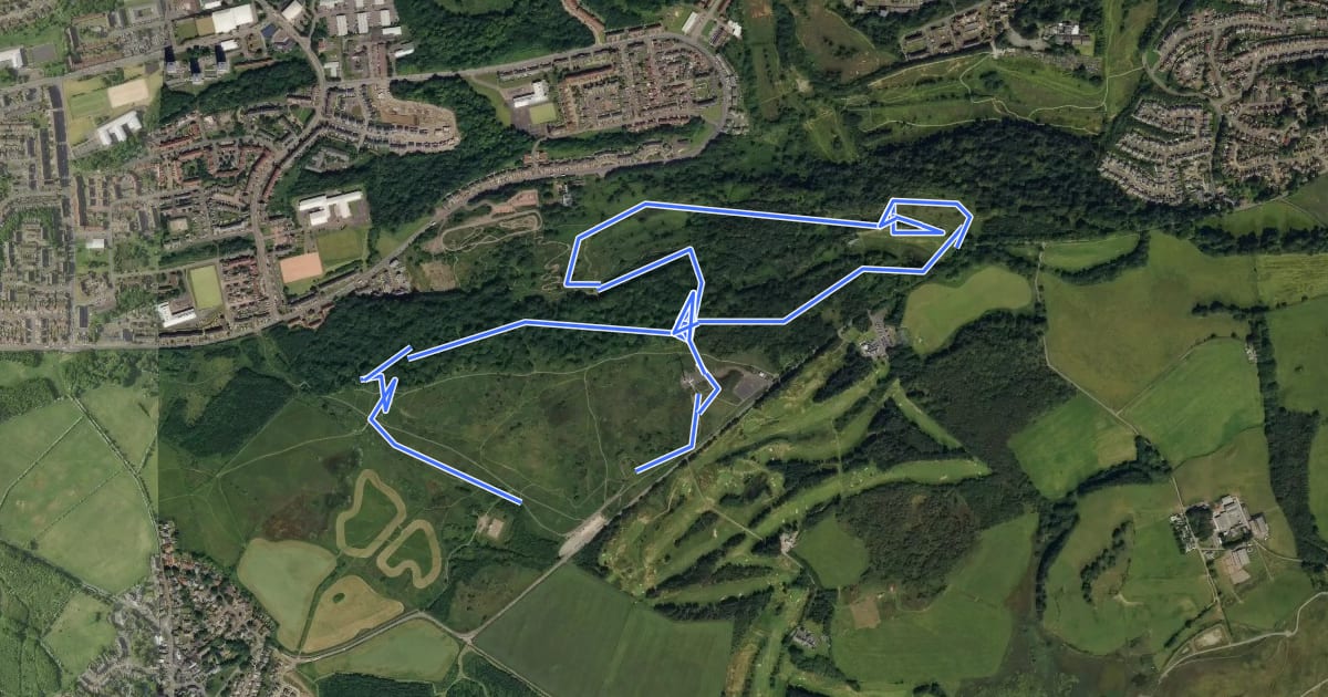 Маршрут Cathkin Braes Country Park Blue на спутниковом снимке