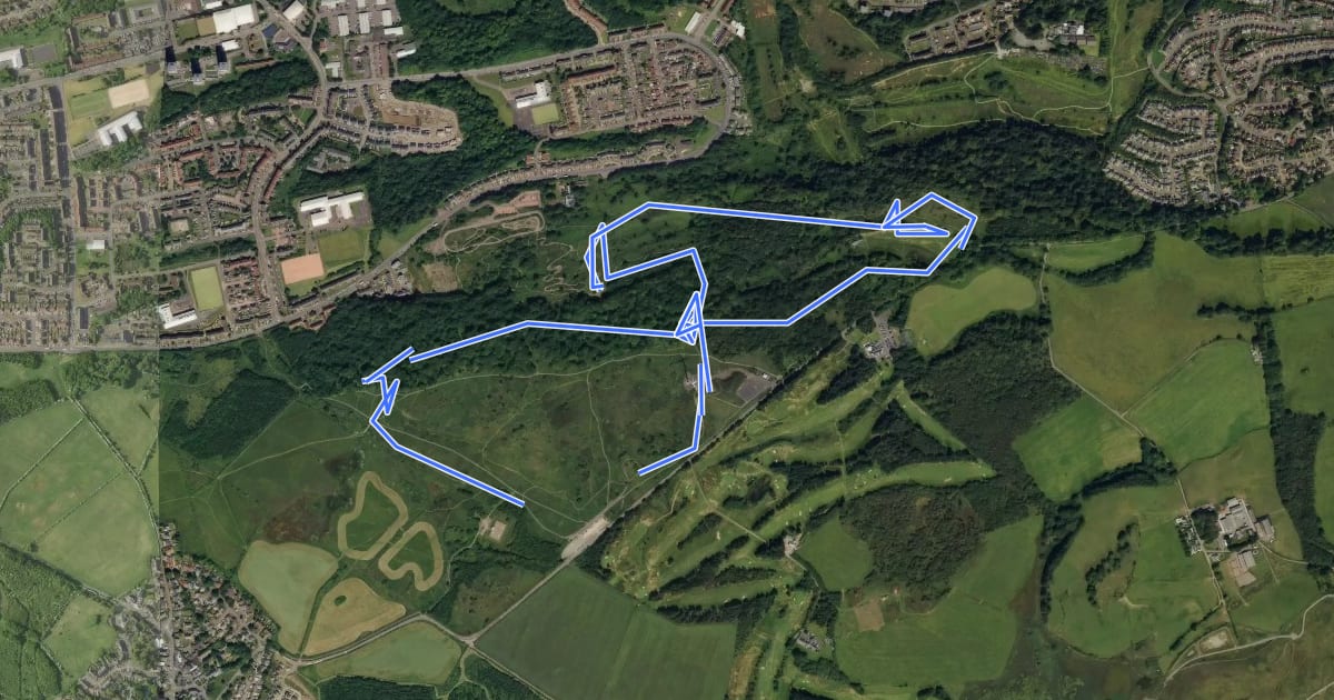 Маршрут Cathkin Braes Country Park Red на спутниковом снимке