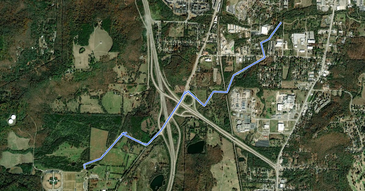 Маршрут Cato Springs Trail на спутниковом снимке