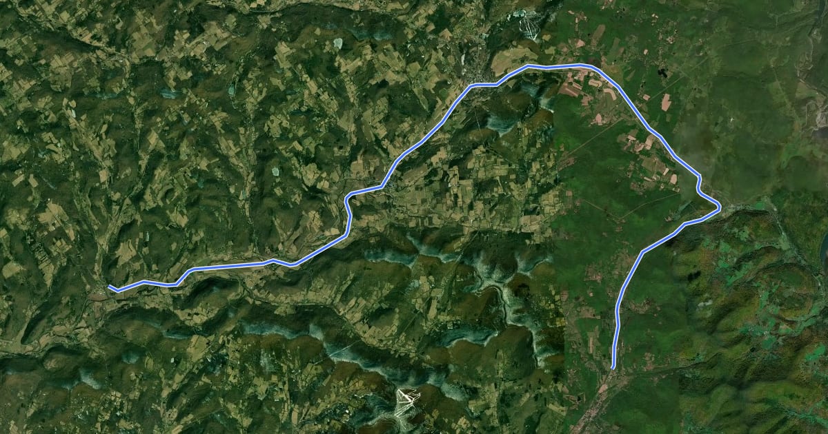 Маршрут Catskill Scenic Trail на спутниковом снимке