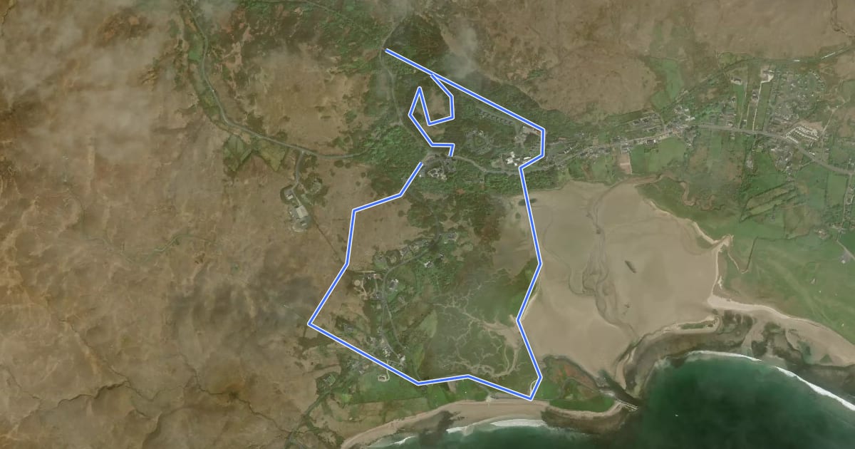 Маршрут Causeway Loop Walk на спутниковом снимке