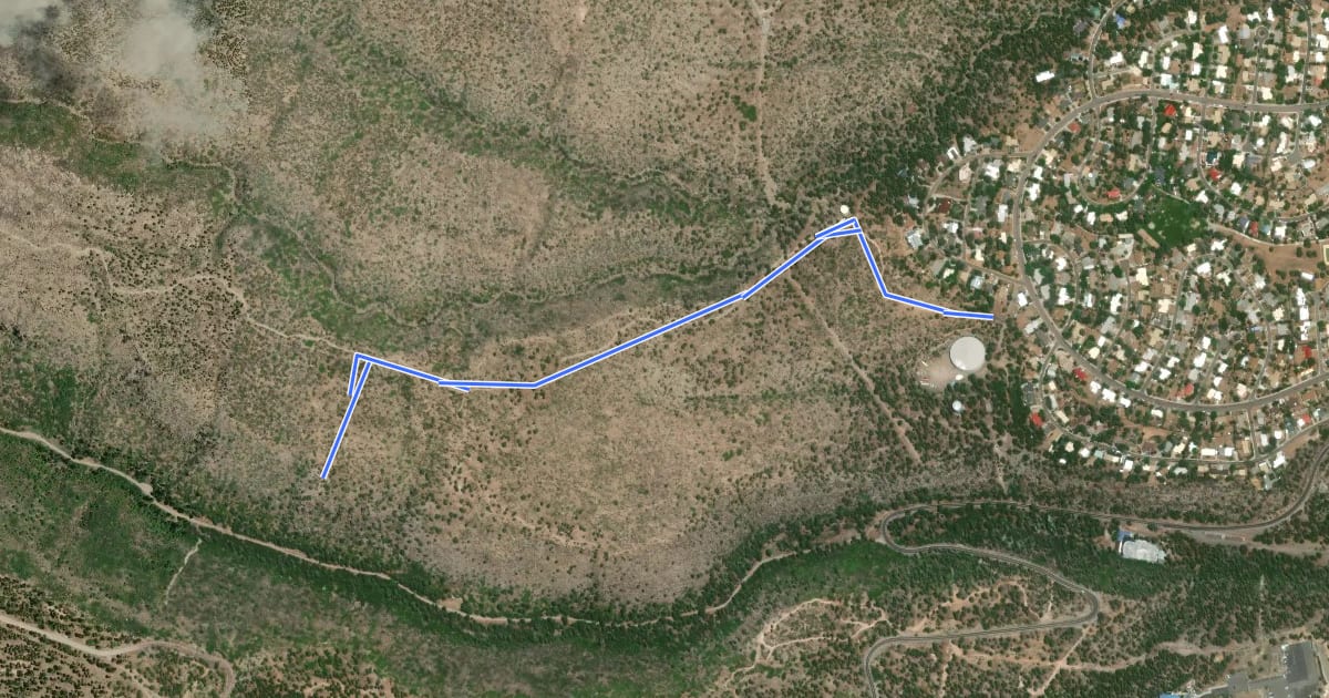 Маршрут Cave of the Winds Trail на спутниковом снимке