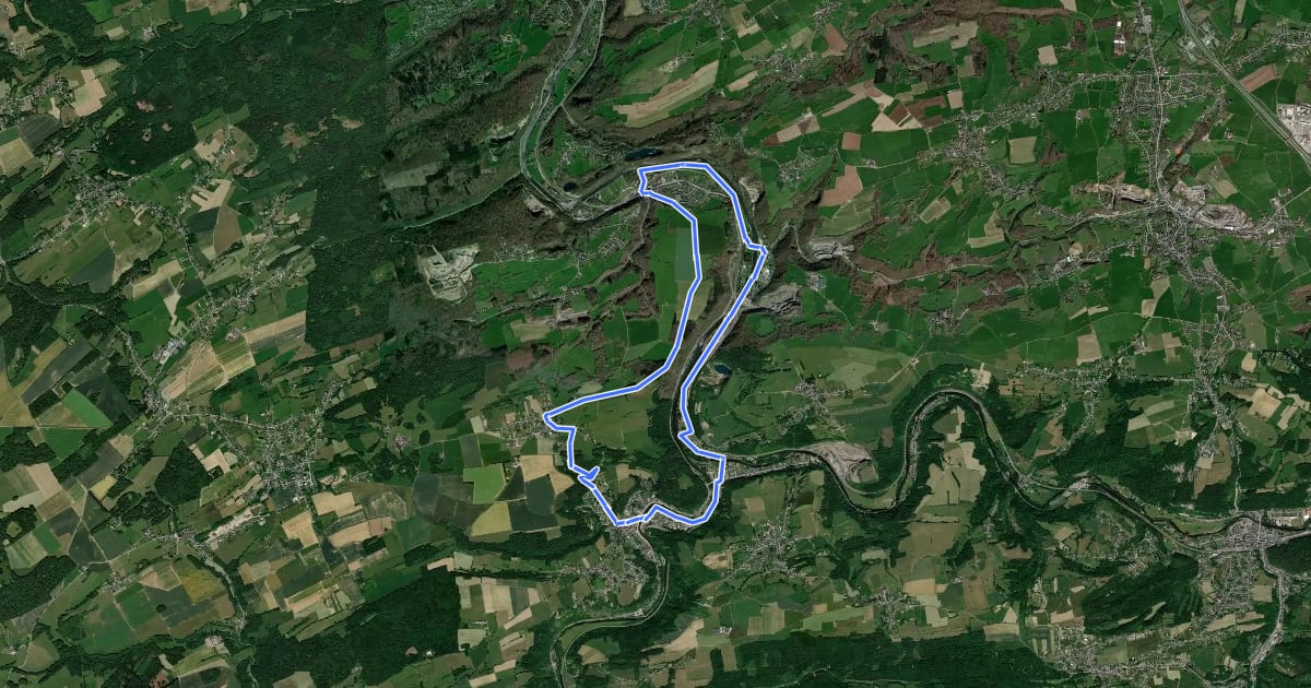 Маршрут CB03 Four à Chaux - Mont - Poulseur - Canal de l'Ourthe - Rivage на спутниковом снимке