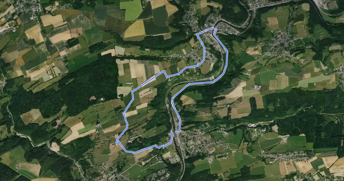 Маршрут CB06 Comblain-au-Pont - Géromont - Comblain-la-Tour (variante via Au delà des Monts) на спутниковом снимке
