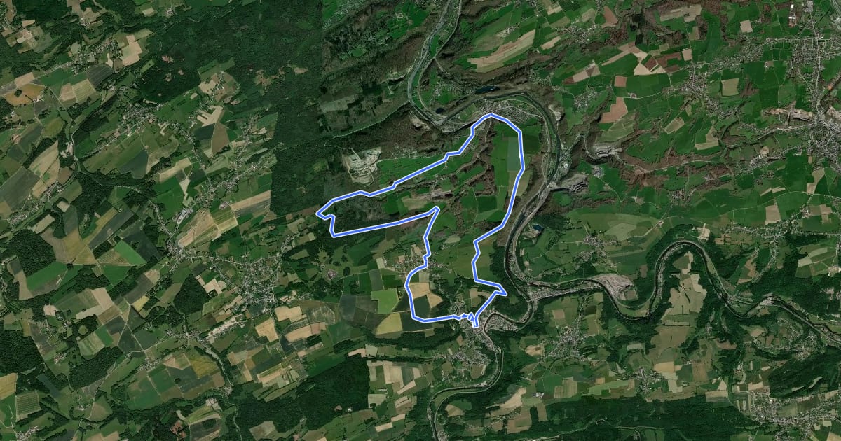 Маршрут CB13 Neuve Cense - Chession - Saint-Martin - Grottes - Mont - Anthisnes - Sart (variante via Fond du Sart) на спутниковом снимке
