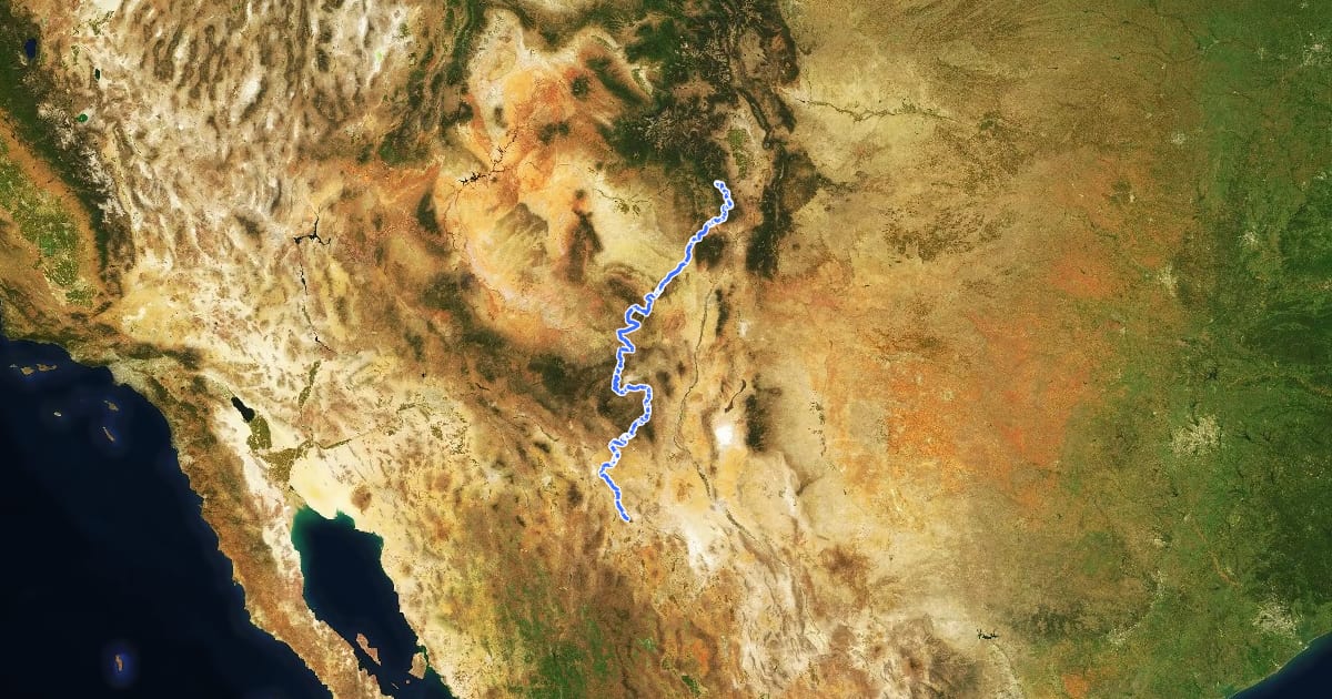Маршрут CDT - New Mexico Section на спутниковом снимке